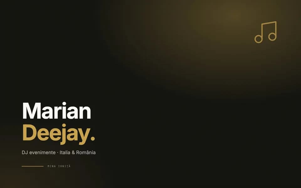 Marian Deejay — DJ evenimente · Italia & România
